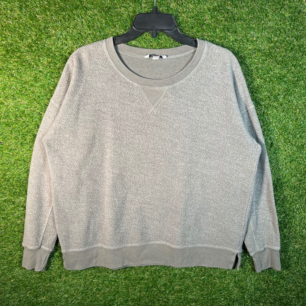 American Eagle Outfitters Mens Large‎ Olive Green Marled Fleece Crewneck Sweater